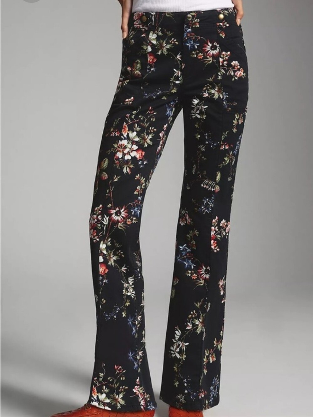 Pilcro Anthropologie Demilune Floral Bootcut Pants 28